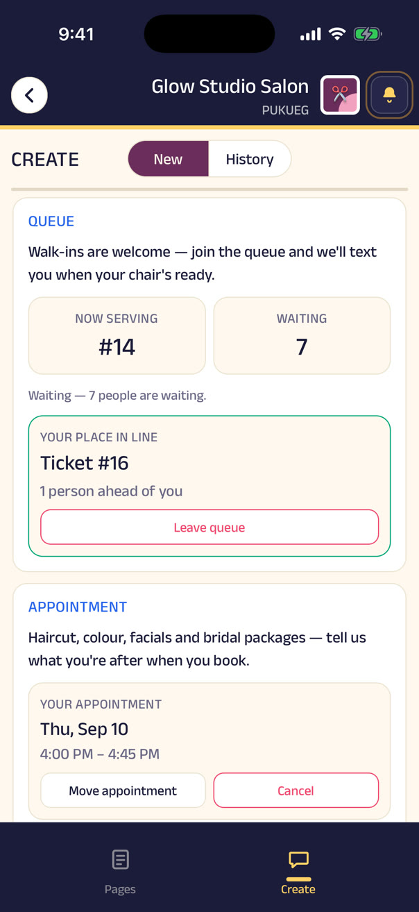 Your place in the walk-in queue
