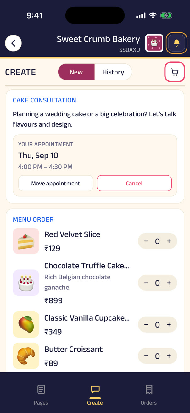 Booking a cake consultation